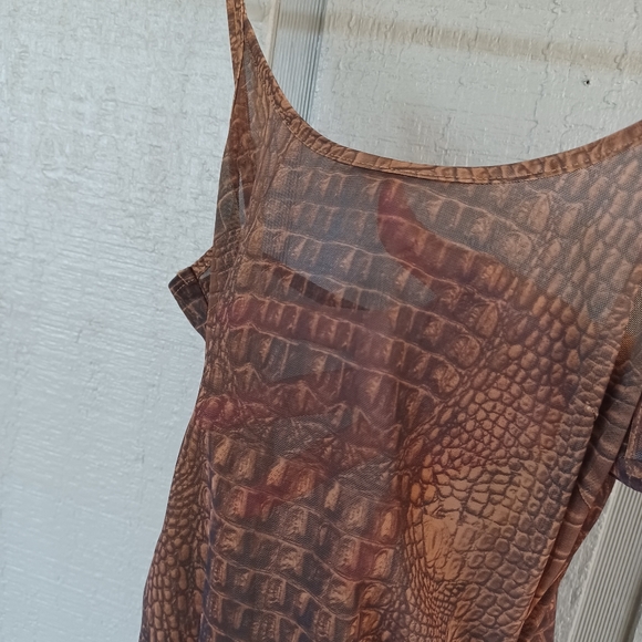 I AM GIA Selena Crocodile Sheer Dress Size M Women Sleeveless Pullover - Picture 5 of 14
